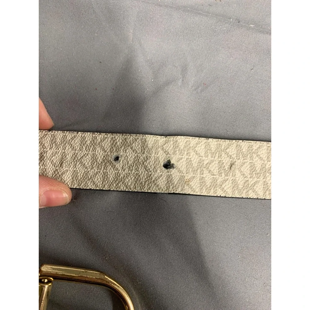 Michael Kors Belt‎ for Women Size S White Black Synthetic Gold Buckle Solid